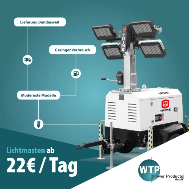 Lichtmasten ab 22€ am Tag